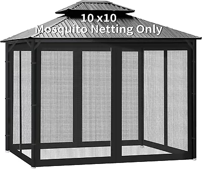 Gazebo Universal Replacement Mosquito Netting 10' X 10' Outdoor Canopy Net Scre • $55.51