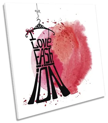 Love Fashion Red Dress CANVAS WALL ARTWORK Square Art Print • £26.99