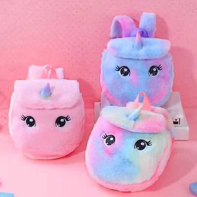 Kid Unicorn Plush Travel Backpack Little Princess Rucksack School Bag XMAS Gift • $24.88