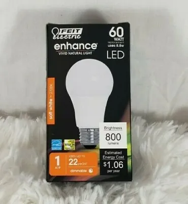 3 Bulbs Feit Electric LED Bulb A19 60 Watt Dimmable 800 Lumens 2700K Soft White • $11.29