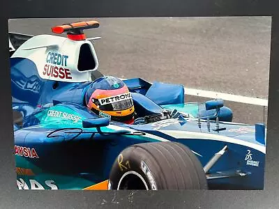 Signed Sutton12x8 Photo Jacques Villeneuve Sauber Petronas C24 Spa GP 2005 F1 • £59.95