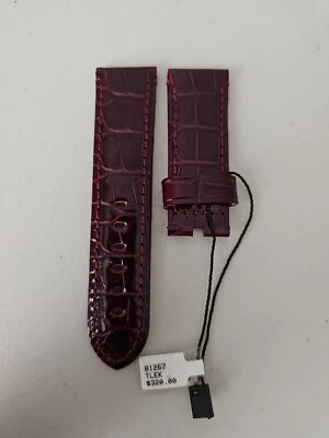 $238 • Buy Panerai 24/22mm OEM Vintage Shiny Burgundy Alligator Watch Strap MX000L81