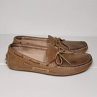 Polo Ralph Lauren Wyndings Drivers Loafers Slip On Shoes Men Sz 9.5 D Brown  • $39.89