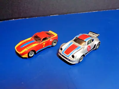 2 Vintage HO Scale Slot Cars Porsche Datsun Maker Unknown Tested Works • $25