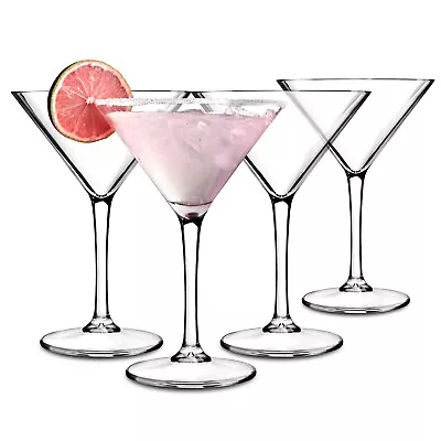 Martini Glasses 220ml Set Of 4 Cocktail Party Drinking Glasses Clear Glassware • £14.99