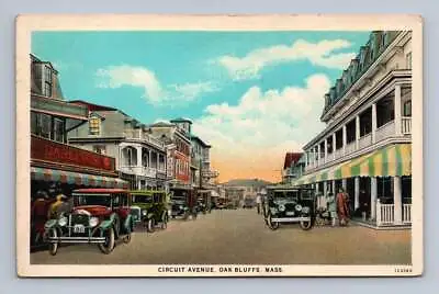 Circuit Avenue OAK BLUFFS Massachusetts Antique Martha's Vineyard Postcard ~20s • $12.99