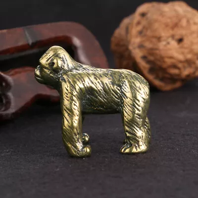 Brass Orangutan Figurine Gorilla Statue Home Office Ornament Animal Figurines • $10.36