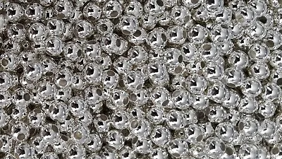 2mm 3mm 4mm 5mm 6mm 8mm 10mm SILVER PLATED SPACER CRAFT HOBBY BEADS - UK SELLER • £3.99