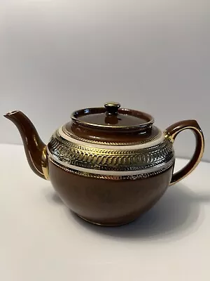 Vintage Sadler Staffordshire England Teapot / Brown & Gold • $50