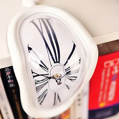 Melting Clock Surreal Melted Wall Clock Salvador Dali Style Wall Watch Desk • $20