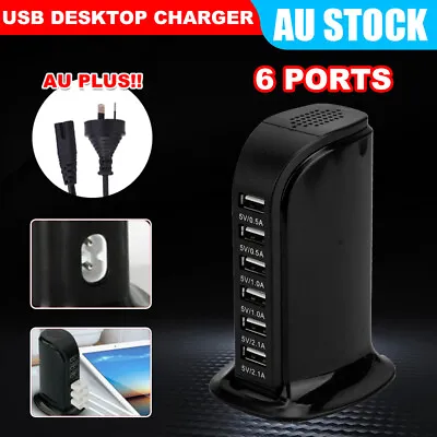 6 Ports Multi-interface USB Charging Station Desktop Fast Charger Power Adapter • $16.95