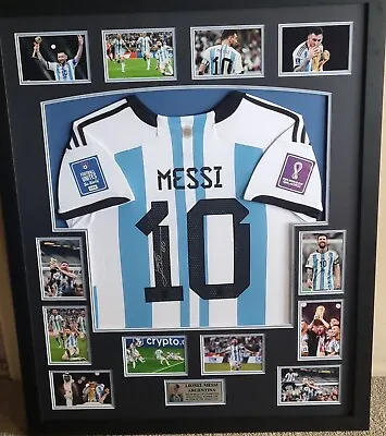 $1295 • Buy Lionel Messi  2022 World Cup Jersey  Signed And Framed Argentina 