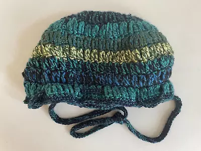 VINTAGE Crochet Mudd Twead Bag Small Multicolor Crossbody Drawstring • $14.99