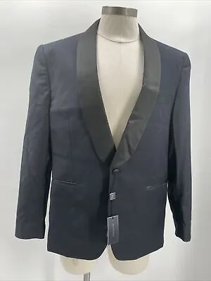 Braveman Slim Fit Black Peak Lapel One Button Tuxedo Blazer Jacket Size 44 Short • $38.50