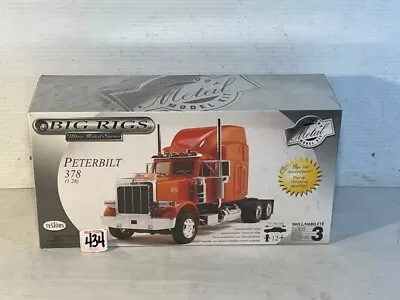 Vintage Testors 1/28 Big Rigs Ultra Metal Series Red Peterbilt 378 Model Kit NIB • $99.95