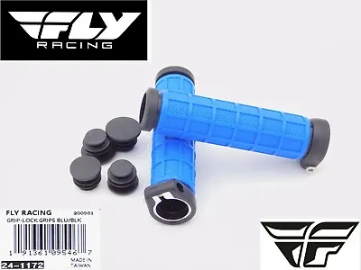 Fly Racing GRIP-LOCK ATV Grips - BLUE/BLACK- Thumb Throttle - Watercraft Snow • $13.95