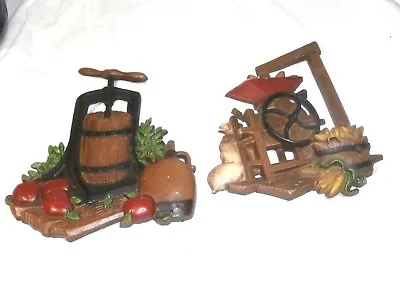 Vintage Homco Cast Metal Wall Hanging Decor 1978  Corn Shucker Cider Press • $7.91