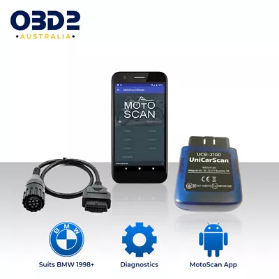 $135 • Buy BMW Motorcycle OBD2 Scan Tool With Adaptor Cable Motoscan