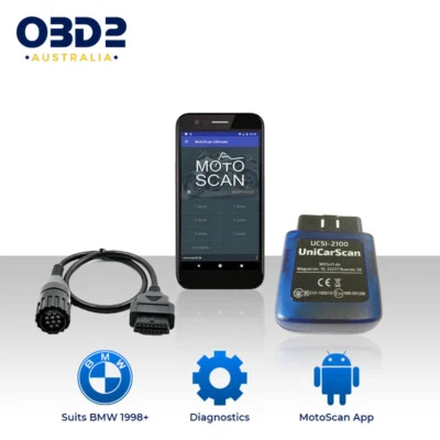$135 • Buy BMW Motorcycle OBD2 Scan Tool With Adaptor Cable Motoscan