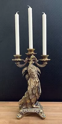 Candlelight Peacock Candle Holder Baroque Gold Candlestick Candle Holder Antique Style • £68.25