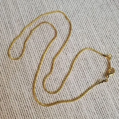 18K Yellow Gold Plated 17  Long Snake Chain Necklace With Lobster Claw Clasp • $16.96