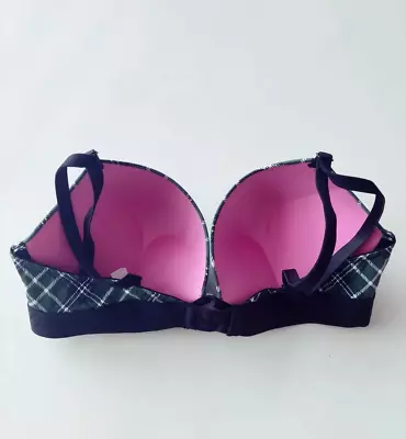 VICTORIA'S SECRET NWT Add 2 Cups Push Up Pleasure Bra Green Checked Plaid 14D • $35