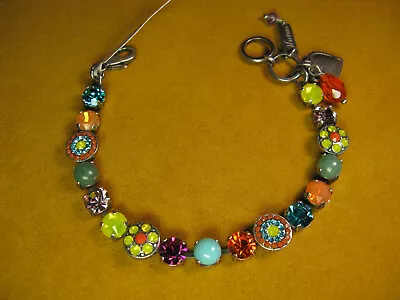 MARIANA BRACELET SWAROVSKI CRYSTALS MOSAIC YELLOW GREEN MULTICOLOR Flower Gift • $173