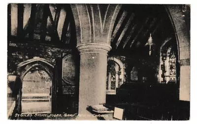 Old Postcard Of St. Giles Stoke Poges 'Gray' Pew In Corner • £0.99