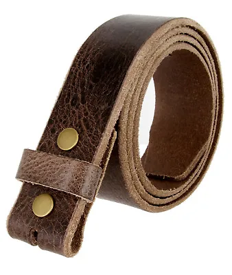 Casual Jean Belt Genuine Full Leather Vintage Belt Strap 1-1/2  Wide Snap On • $16.95