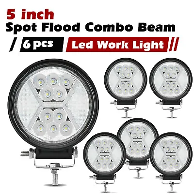 6x 5 Inch LED Work Light Round Spot Flood Driving Fog Lamp SUV ATV Offroad • $75.99