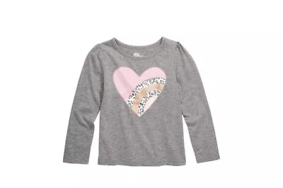 Epic Threads Toddler Girls Leopard Heart T-Shirt Grey Size 6 • $8