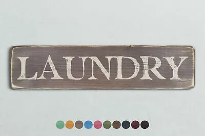 LAUNDRY Vintage Style Wooden Sign. Shabby Chic Retro Home Gift • £24.95