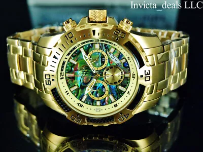 Invicta Men's 51mm Pro Diver SCUBA Chronograph ABALONE Dial Gold Tone SS Watch • $99.89