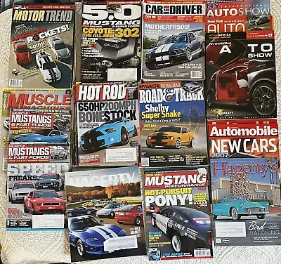Large 46 Lot Of Magazines W/ Carroll SHELBY Fords Mustangs - Covers & Articles • $47.95