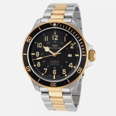 Glycine Combat SUB 46 Men's 18K-SS Swiss Made Automatic Watch - • $995