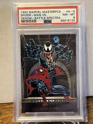 1992 Marvel Masterpieces Spider-Man Vs. Venom Battle Spectra #4-D PSA 8 NM-MT • $33.43