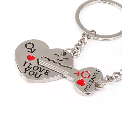 I Love You Romantic Valentines Day Silver Keyring Keychain - 2 Pieces To Share • £4.99