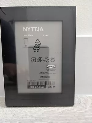 SET OF 2  Ikea NYTTJA Black 4 X 6 Picture Frames New! • £13.29