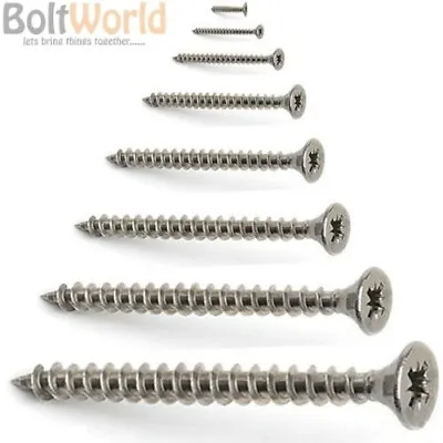 £4.55 • Buy 3mm 4g A2 STAINLESS STEEL POZI COUNTERSUNK FULLY THREADED CHIPBOARD WOOD SCREWS