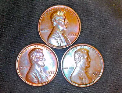 1972 P D & S Lincoln Cent RB Nice Colors Free Shipping To US • $1.95