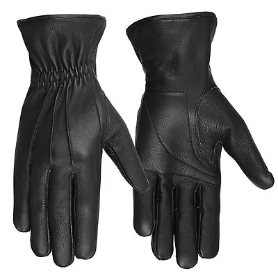 Hugger Men's Deerskin Water Resistant Leather Motorcycle Driving Riding Gloves  • $39.94