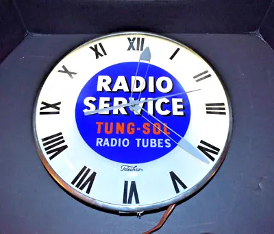 Vintage 1950's Radio Service - Tungsol Radio Tube Lighted Wall Clock • $349.95