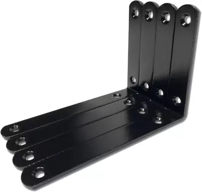 4 Pcs Shelf Bracket6 Inch Black Heavy Duty Floating Shelves Brackets Metal L Wa • $14.85