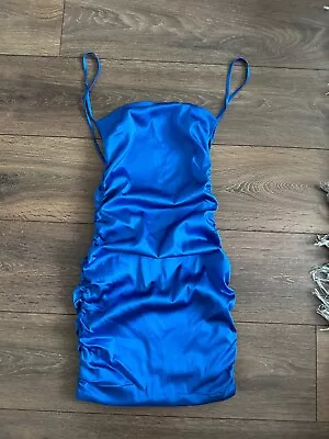 Satin Blue Oh Polly Mini Dress Size 6 (used)  • £6