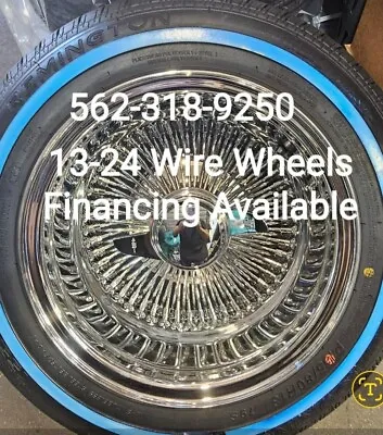 New 13x7  100 Spoke All Chrome With Accessories & Whitewall Tires Set (4 • $1369
