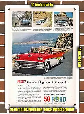 Metal Sign - 1958 Ford Skyliner Retractable Convertible- 10x14 Inches • $24.61