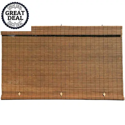 Filtering Interior Exterior Matchstick Bamboo Blind Manual Roll-Up Shade 96 X72  • $88.99