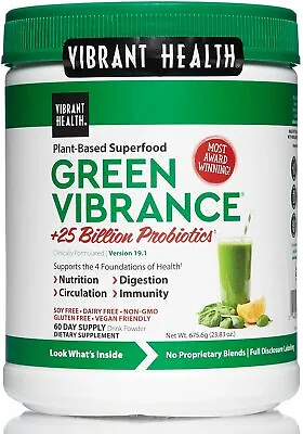 $79.99 • Buy VIBRANT HEALTH GREEN VIBRANCE  Plant Based Superfood 25 Billion Probiotics