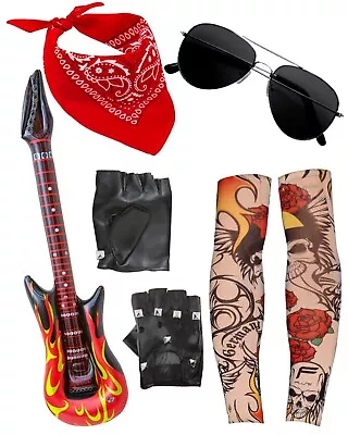 Men's Rock Star Heavy Metal Rockstar Accessory Kit 70s 80s Disco Music Events • £16.90