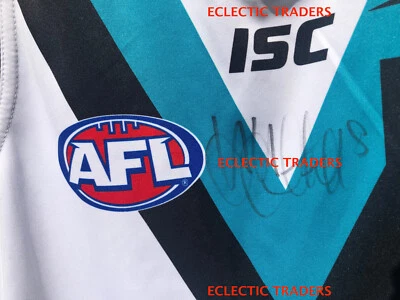$95 • Buy Hamish Hartlett SIGNED Port Adelaide Power AFL Guernsey (M). On Field Jersey.